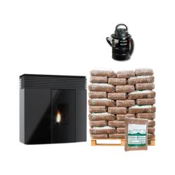 Kit Hidroestufa de Pellets 16 kW Veronica Halls con 1040 kg pellet y aspiradora