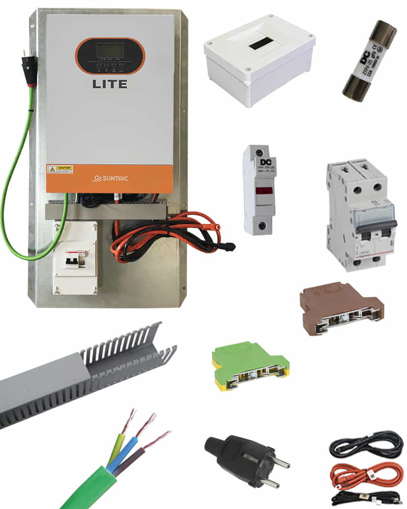 Inversor Cargador Suntaic 5500W Lite 48V Litio DC premontado con protecciones