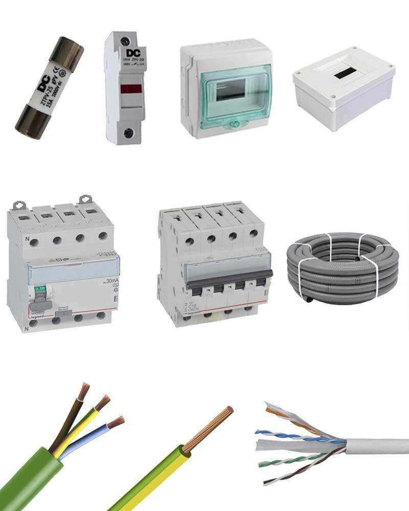 Kit Material Fotovoltaico Protecciones Red 7000W 2MPPT Trifásico