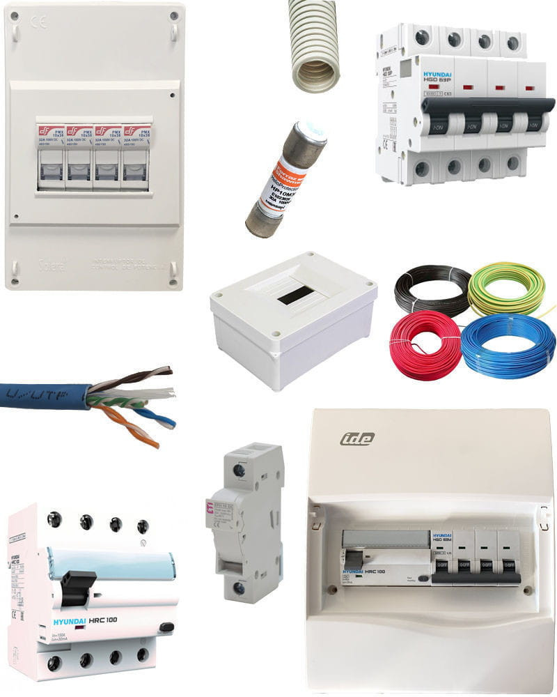 Kit Material Eléctrico Protecciones Red 10000W 2MPPT Trifásico