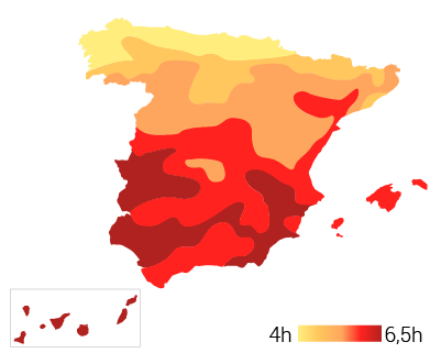 Horas de sol al día / Zonas